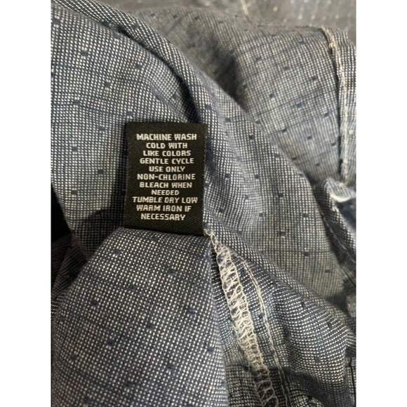 BKE Men's Standard Fit Pearl Snap XL Short Sleeve Shirt Pockets Blue Gray - Picture 9 of 11